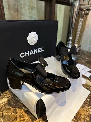 Chanel Mary Janes Shoes Polished Calfskin Black