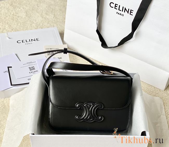 Celine Triomphe Bag Black 22x16.5x7cm - 1