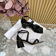 Jimmy Choo Rheea Leather Crisscross Sandals Black 6.5cm - 2