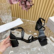 Jimmy Choo Rheea Leather Crisscross Sandals Black 6.5cm - 3