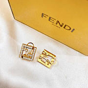 Fendi Forever Earrings With Crystal Gold - 2