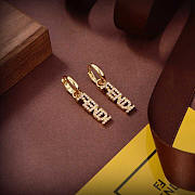 Fendi Logo Earrings Gold 02 - 1