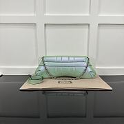 Gucci Horsebit Chain Medium Shoulder Bag Green Iridescent 38x15x16cm - 5