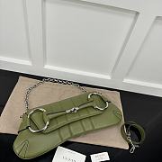 Gucci Horsebit Chain Medium Shoulder Bag Green 38x15x16cm - 6