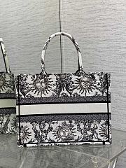 Dior Medium Book Tote White Black Toile De Jouy Soleil 36cm - 3