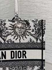 Dior Medium Book Tote White Black Toile De Jouy Soleil 36cm - 4