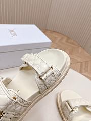 Dior Dioract Sandal White Quilted Cannage Calfskin - 5