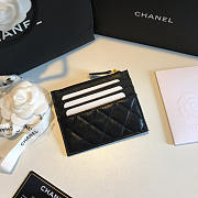 Chanel Zipped Cardholder With Cards Black 11x5x9cm - 4