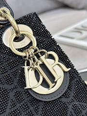 Dior Mini Lady Bag Black Micropearl Embroidery 17cm - 2