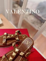 Valentino Roman Stud Platform Brown Slides - 2