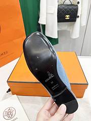 Hermes Groupie Mules Blue - 4