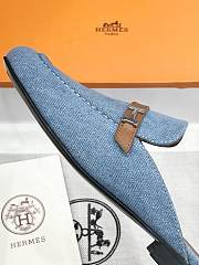 Hermes Groupie Mules Blue - 3