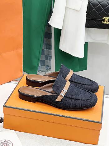 Hermes Groupie Mules Denim