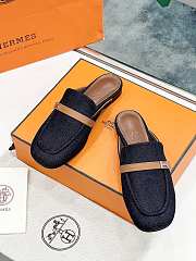 Hermes Groupie Mules Denim - 5