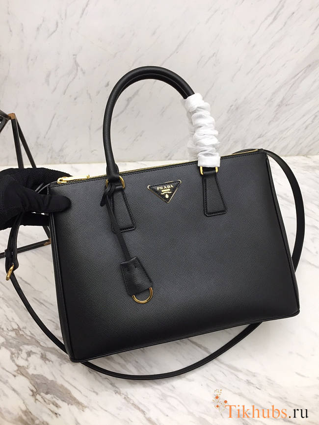 Prada Galleria Saffiano Leather Black Bag 33x23.5x14.5cm - 1