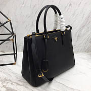 Prada Galleria Saffiano Leather Black Bag 33x23.5x14.5cm - 5