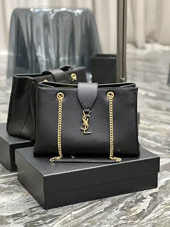 YSL Cassandra Black Tote Shopper Bag 33x22x15cm