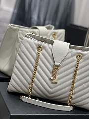 YSL Shopping Tote Bag White 33x22x15cm - 4