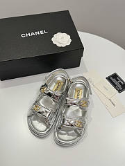 Chanel Silver Metallic Sandal - 3