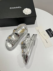 Chanel Silver Metallic Sandal - 2