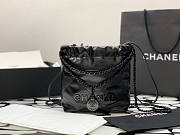 Chanel Mini 22 Handbag Full Black 20x19x6cm - 4