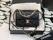 Chanel Flap Bag Black Lambskin Gold 20cm - 1