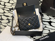 Chanel Flap Bag Black Lambskin Gold 20cm - 5