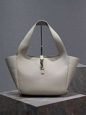 YSL Bea In Grained Leather White 50x28x18cm