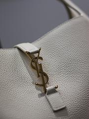 YSL Bea In Grained Leather White 50x28x18cm - 4