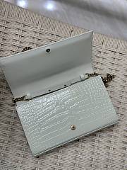 YSL Kate Bag White Gold Crocodile 23x14x3cm - 5