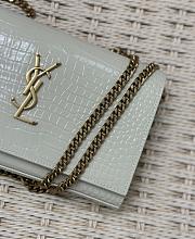 YSL Kate Bag White Gold Crocodile 23x14x3cm - 4