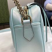 Gucci Marmont Small Shoulder Bag Blue Iridescent 24x13x7cm - 2