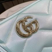 Gucci Marmont Small Shoulder Bag Blue Iridescent 24x13x7cm - 3