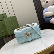 Gucci GG Marmont Shoulder Bag Blue 23cm - 1