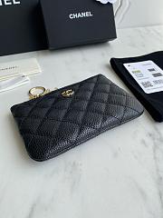 Chanel Card Holder Zipper Black Caviar 14x10x1cm - 5