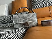 Fendi Baguette Silver Bag Crystal 27x15x6cm - 1