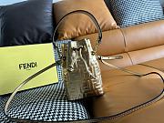 Fendi FF Motif Drawstring Gold Bucket Bag 18x12x10cm - 1