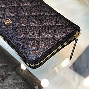 Chanel Long Wallet Zippy Black Gold Caviar 19x10cm - 2