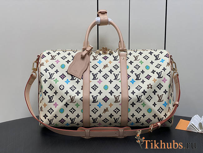 Louis Vuitton LV Keepall Bandouliere 50 White 50x29x23cm - 1