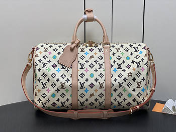 Louis Vuitton LV Keepall Bandouliere 50 White 50x29x23cm