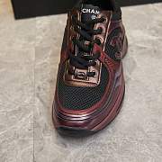 Chanel Black Burgundy Sneaker - 4