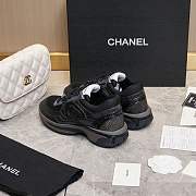 Chanel Black Silver Sneaker - 4