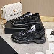 Chanel Black Silver Sneaker - 2