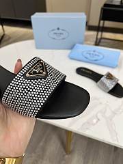 Prada Black Crystal Slides - 4