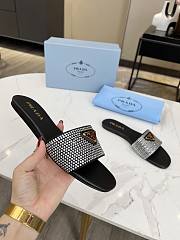 Prada Black Crystal Slides - 2