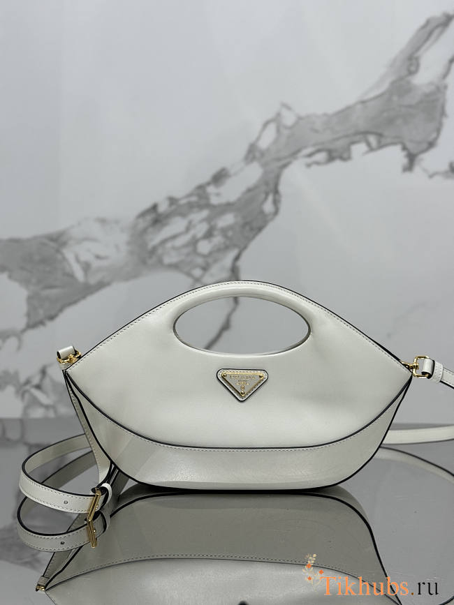 Prada Triangle-Logo Handbag White 32x19x4.5cm - 1