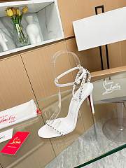 Christian Louboutin So Me 100 Studded Leather Sandals White - 5