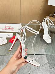 Christian Louboutin So Me 100 Studded Leather Sandals White - 3