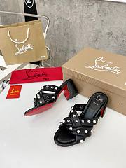 Christian Louboutin Sandals Spike Black Leather 55 - 4