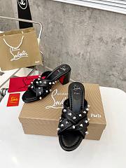 Christian Louboutin Sandals Spike Black Leather 55 - 2